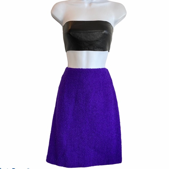Beautiful Textured Banu Purple Boucle Skirt 12 - Picture 1 of 12